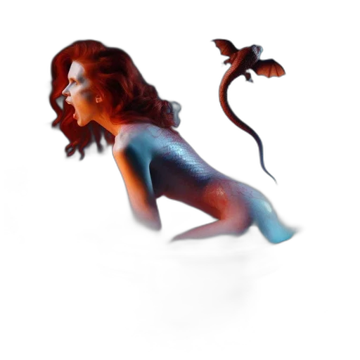 creature, animal, hair, concept art, 3d render, fantasy art, pixel art, underwater transparent PNG cut-out