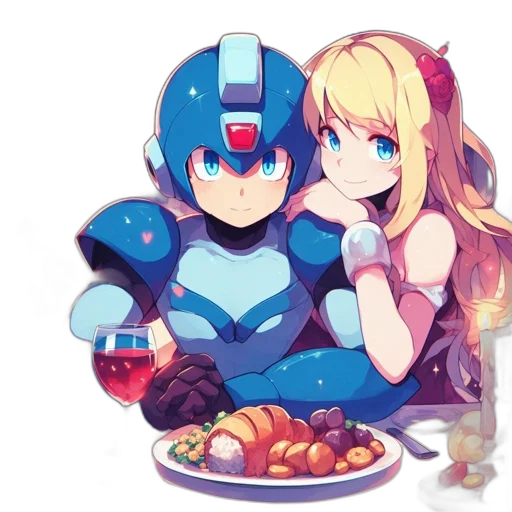 robot, food, pixel art, anime, concept art, watercolor, outer space, blue transparent PNG cut-out