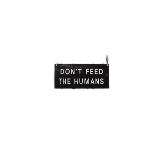 food, dystopian, scene, robots, behind, bars, drones, overhead transparent PNG cut-out