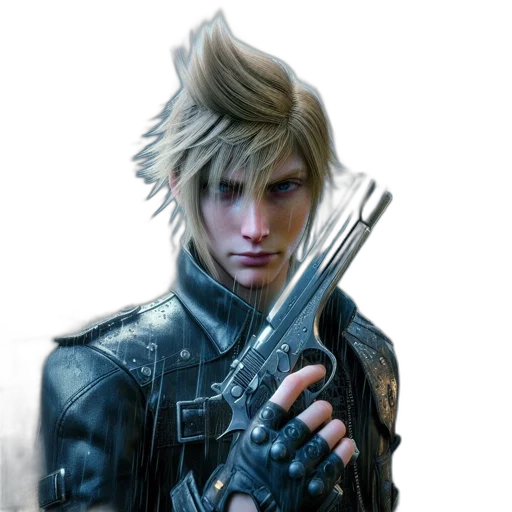 weapon, sword, staff, jacket, concept art, fantasy art, cyberpunk, 3d render transparent PNG cut-out
