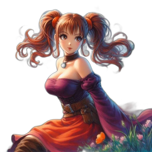 dress, fantasy art, anime, concept art, photorealistic, colorful, red, dark transparent PNG cut-out