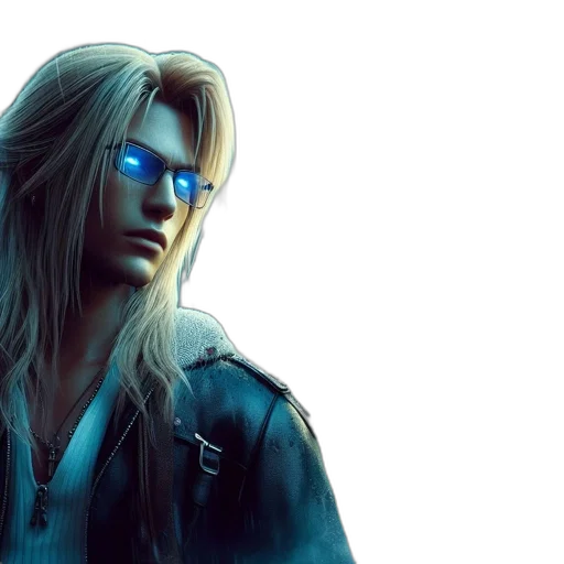 jacket, concept art, cyberpunk, fantasy art, photorealistic, blue, individual, distinctive transparent PNG cut-out