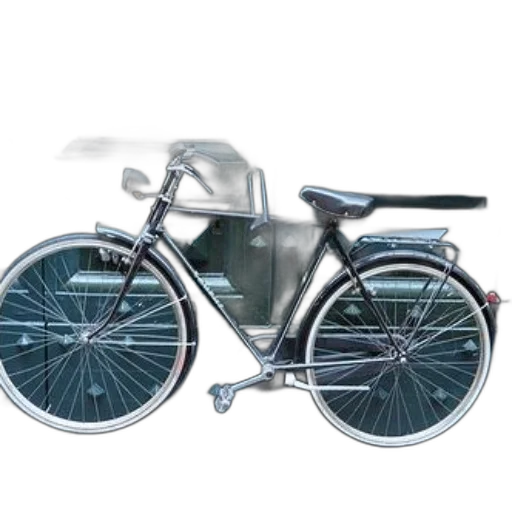 3d render, photorealistic, concept art, classic, black, bicycle, leans, against transparent PNG cut-out