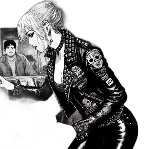 jacket, comic book art, cartoon, concept art, pencil sketch, monochrome, elegant, gothic transparent PNG cut-out