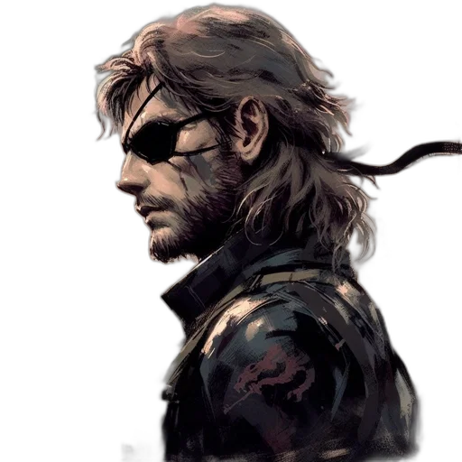 jacket, weapon, face, concept art, comic book art, photorealistic, watercolor, bearded transparent PNG cut-out