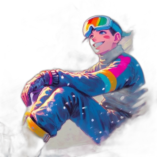 jacket, staff, robot, face, vaporwave, concept art, watercolor, anime transparent PNG cut-out