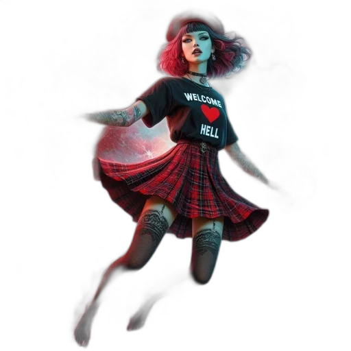dress, concept art, fantasy art, 3d render, comic book art, red, woman, hair transparent PNG cut-out