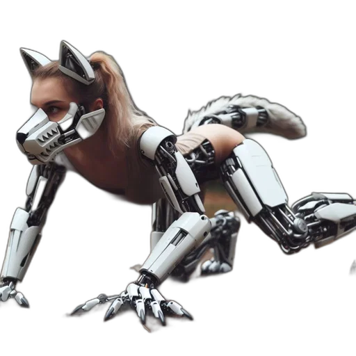 robot, animal, creature, dragon, concept art, 3d render, cyberpunk, photorealistic transparent PNG cut-out