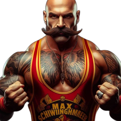 face, photorealistic, concept art, man, distinctive, mustache, wears, singlet transparent PNG cut-out