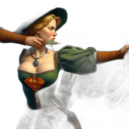dress, hat, jewelry, staff, concept art, fantasy art, photorealistic, 3d render transparent PNG cut-out