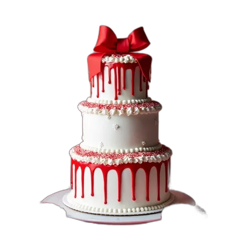 crown, food, 3d render, red, festive, holiday, cake, display transparent PNG cut-out