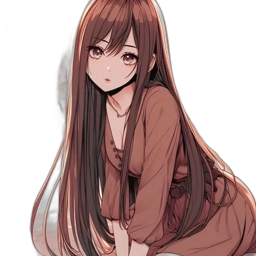 dress, hair, staff, face, anime, pixel art, fantasy art, concept art transparent PNG cut-out