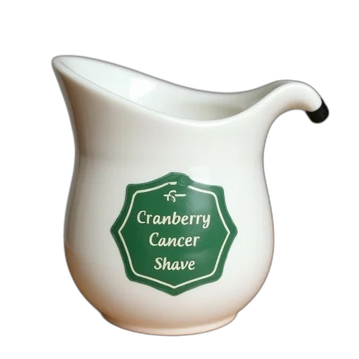 white, ceramic, container, green, label, reads, cranberry, cancer transparent PNG cut-out