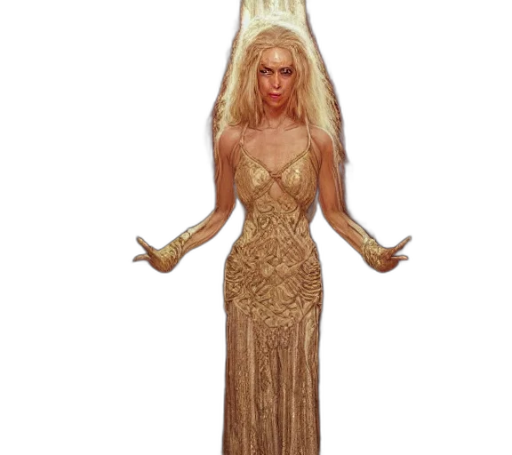 dress, hair, creature, concept art transparent PNG cut-out