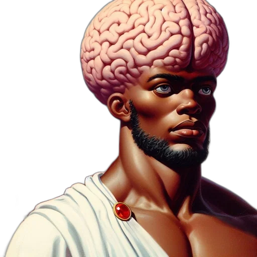 crown, hat, face, concept art, comic book art, photorealistic, vaporwave, man transparent PNG cut-out