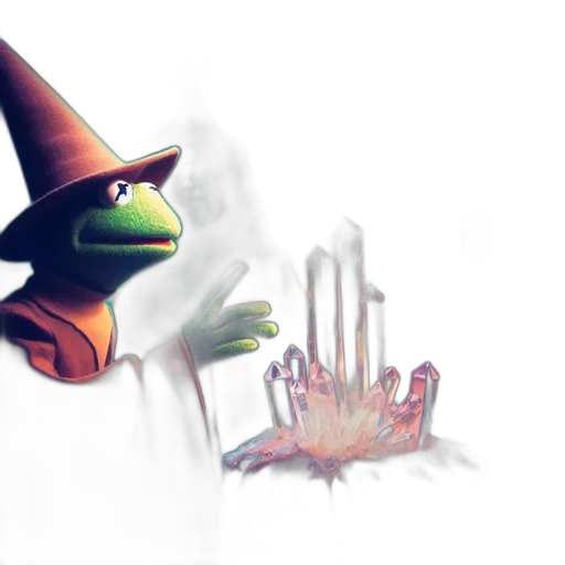 creature, dragon, hat, staff, concept art, fantasy art, 3d render, pixel art transparent PNG cut-out