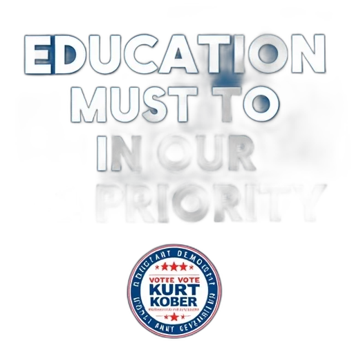 blue, poster, white, text, reads, education, must, our transparent PNG cut-out