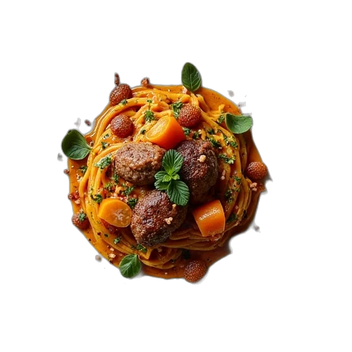 food, crown, 3d render, photorealistic transparent PNG cut-out