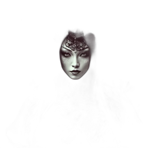 mask, face, crown, jewelry, photorealistic, fantasy art, concept art, 3d render transparent PNG cut-out