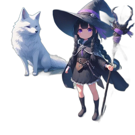 staff, weapon, hat, creature, fantasy art, concept art, pixel art, anime transparent PNG cut-out