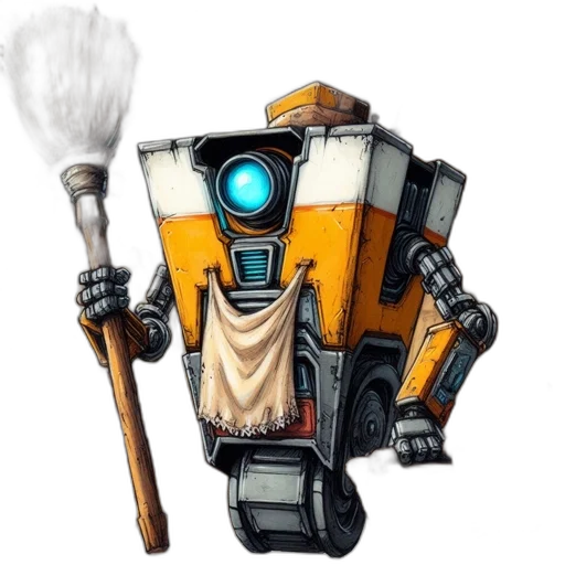 robot, staff, weapon, concept art, fantasy art, pixel art, 3d render, anthropomorphic transparent PNG cut-out