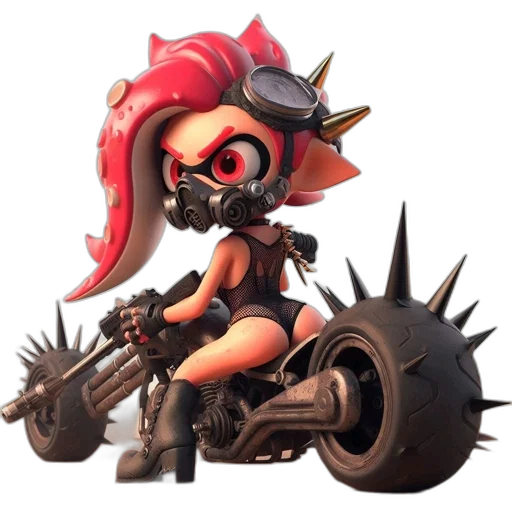 weapon, concept art, fantasy art, 3d render, cyberpunk, animated, punk, character transparent PNG cut-out