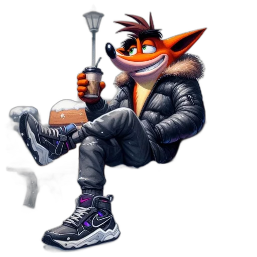 jacket, staff, animal, creature, concept art, 3d render, pixel art, cartoon transparent PNG cut-out