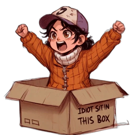 hat, furniture, jacket, anime, pixel art, concept art, cartoon, young transparent PNG cut-out