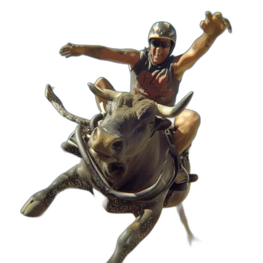 animal, concept art, photorealistic, fantasy art, 3d render, man, rides, jumping transparent PNG cut-out