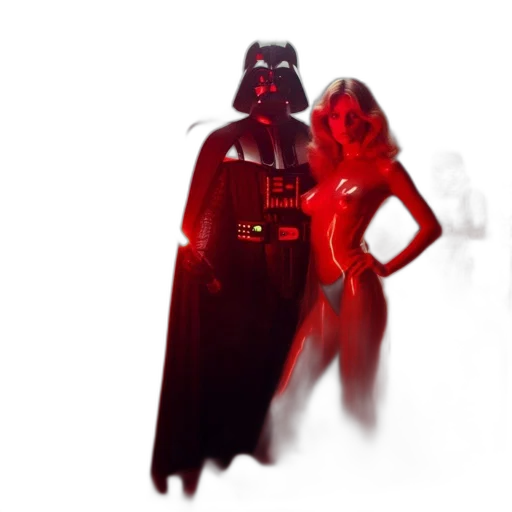 mask, dress, comic book art, concept art, fantasy art, 3d render, red, futuristic transparent PNG cut-out