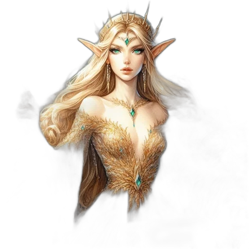 dragon, jewelry, dress, staff, fantasy art, concept art, pixel art, photorealistic transparent PNG cut-out