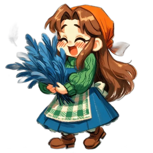 staff, dress, pixel art, watercolor, concept art, fantasy art, blue, monochrome transparent PNG cut-out