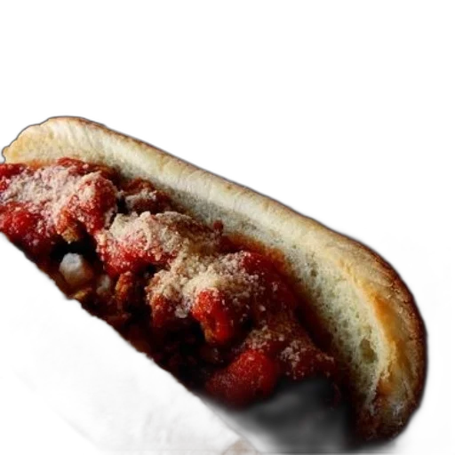 food, animal, weapon, photorealistic, 3d render, meatball, sub, parmesan transparent PNG cut-out