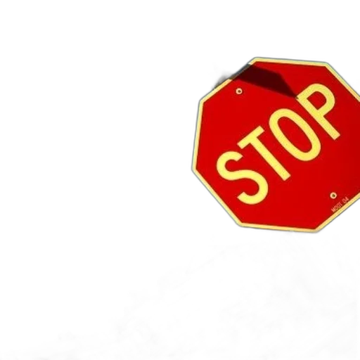 weapon, photorealistic, 3d render, stop, sign, stands, prominently, front transparent PNG cut-out