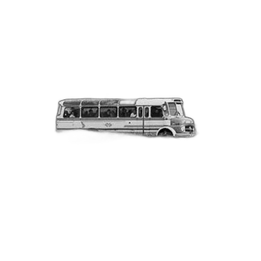 car, staff, photorealistic, black, white, photo, bus, driving transparent PNG cut-out