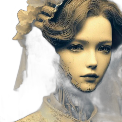face, photorealistic, fantasy art, concept art, oil painting, golden, blue, pastel transparent PNG cut-out