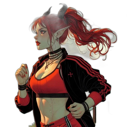 staff, jacket, concept art, comic book art, fantasy art, pixel art, red, dark transparent PNG cut-out
