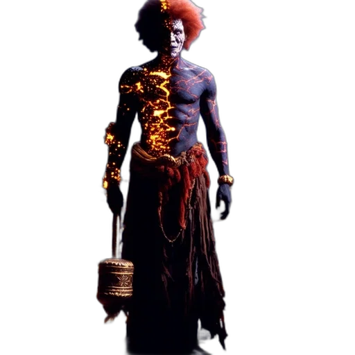 staff, dress, creature, jewelry, concept art, 3d render, dark, ancient transparent PNG cut-out