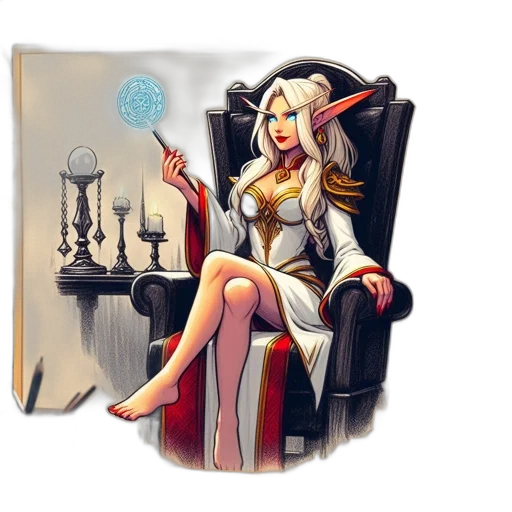 staff, furniture, fantasy art, concept art, comic book art, pixel art, outer space, sorceress transparent PNG cut-out