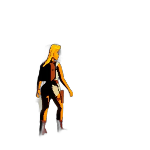 jacket, staff, robot, creature, 3d render, pixel art, concept art, comic book art transparent PNG cut-out