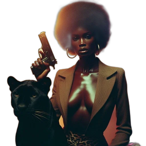 weapon, staff, concept art, comic book art, fantasy art, woman, afro, hairdo transparent PNG cut-out