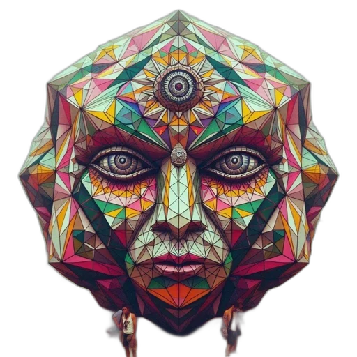 umbrella, mask, face, crown, fantasy art, concept art, 3d render, photorealistic transparent PNG cut-out