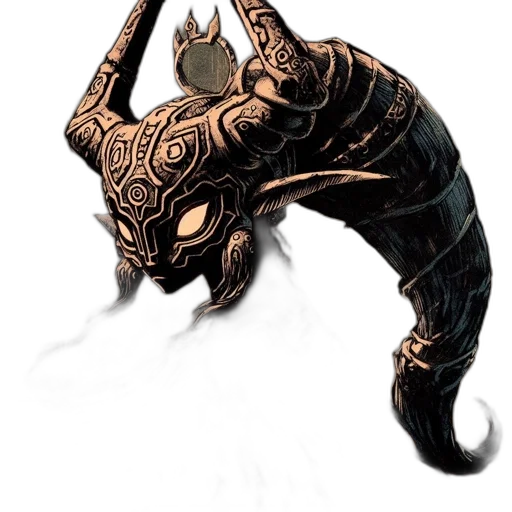 mask, creature, dragon, animal, concept art, comic book art, fantasy art, 3d render transparent PNG cut-out
