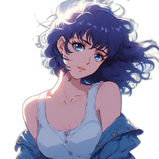 dress, crown, face, flower, anime, vaporwave, watercolor, cartoon transparent PNG cut-out