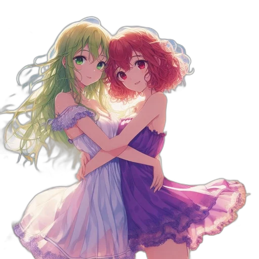 dress, anime, pixel art, watercolor, concept art, underwater, fire, green transparent PNG cut-out