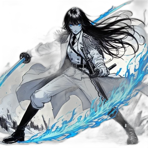 sword, dragon, concept art, fantasy art, comic book art, anime, underwater, fire transparent PNG cut-out