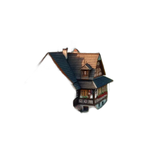 building, furniture, umbrella, 3d render, pixel art, concept art, photorealistic, countryside transparent PNG cut-out
