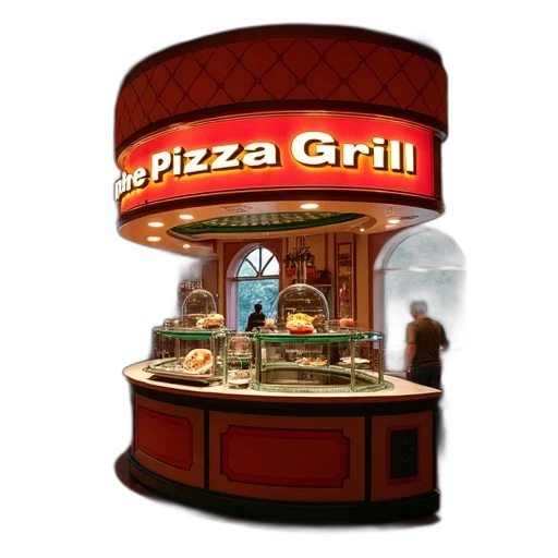 food, 3d render, concept art, pixel art, photorealistic, pizza, grill, disneyland transparent PNG cut-out