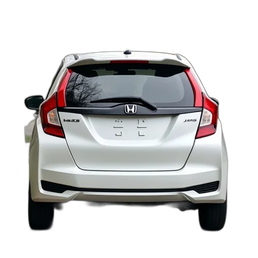 car, white, honda, jazz transparent PNG cut-out