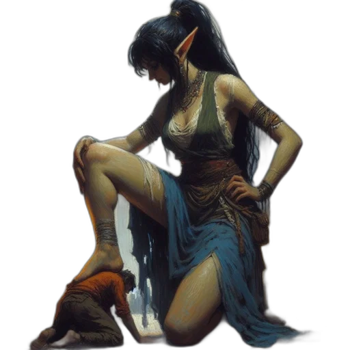 dress, fantasy art, concept art, comic book art, photorealistic, fire, dark, blue transparent PNG cut-out
